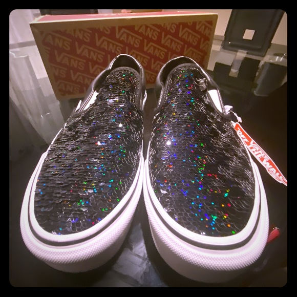 flipping sequin vans womens